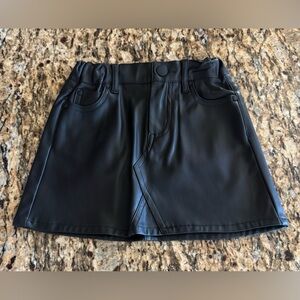 Cotton On Black Faux Leather Kids 4T Skirt
